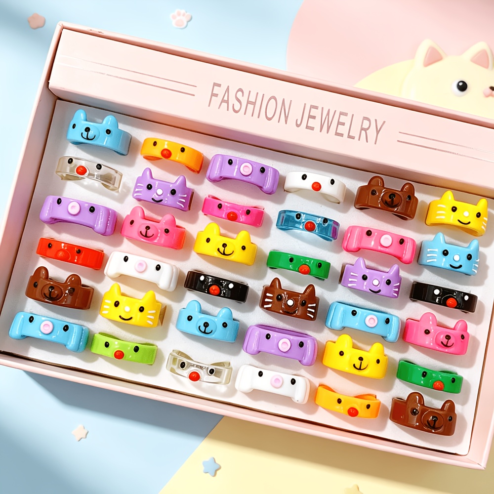 15pc Cute Cartoon Pet Animal Ring Set for Women, Fun Accessories